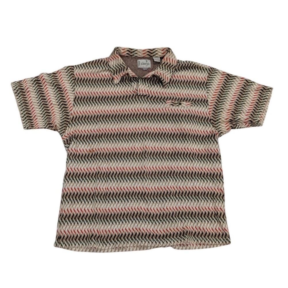 Levi's SilverTab Shirt Mens Large Multicolor Chevron Stripe Short Sleeve GUC
